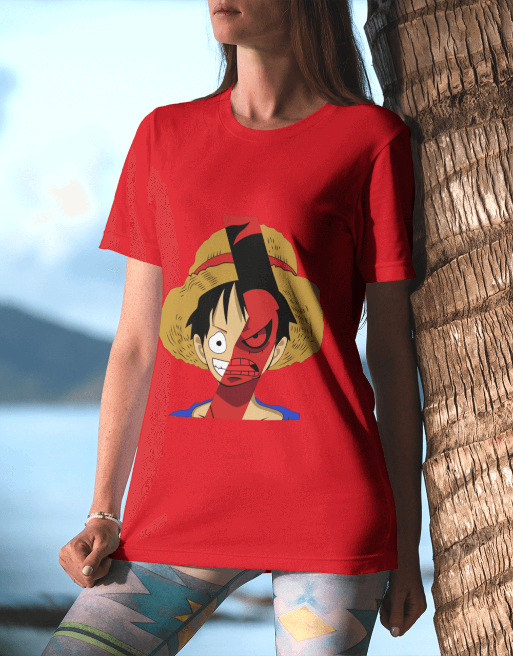 One Piece - Luffy's Real Face Female Mock up 2