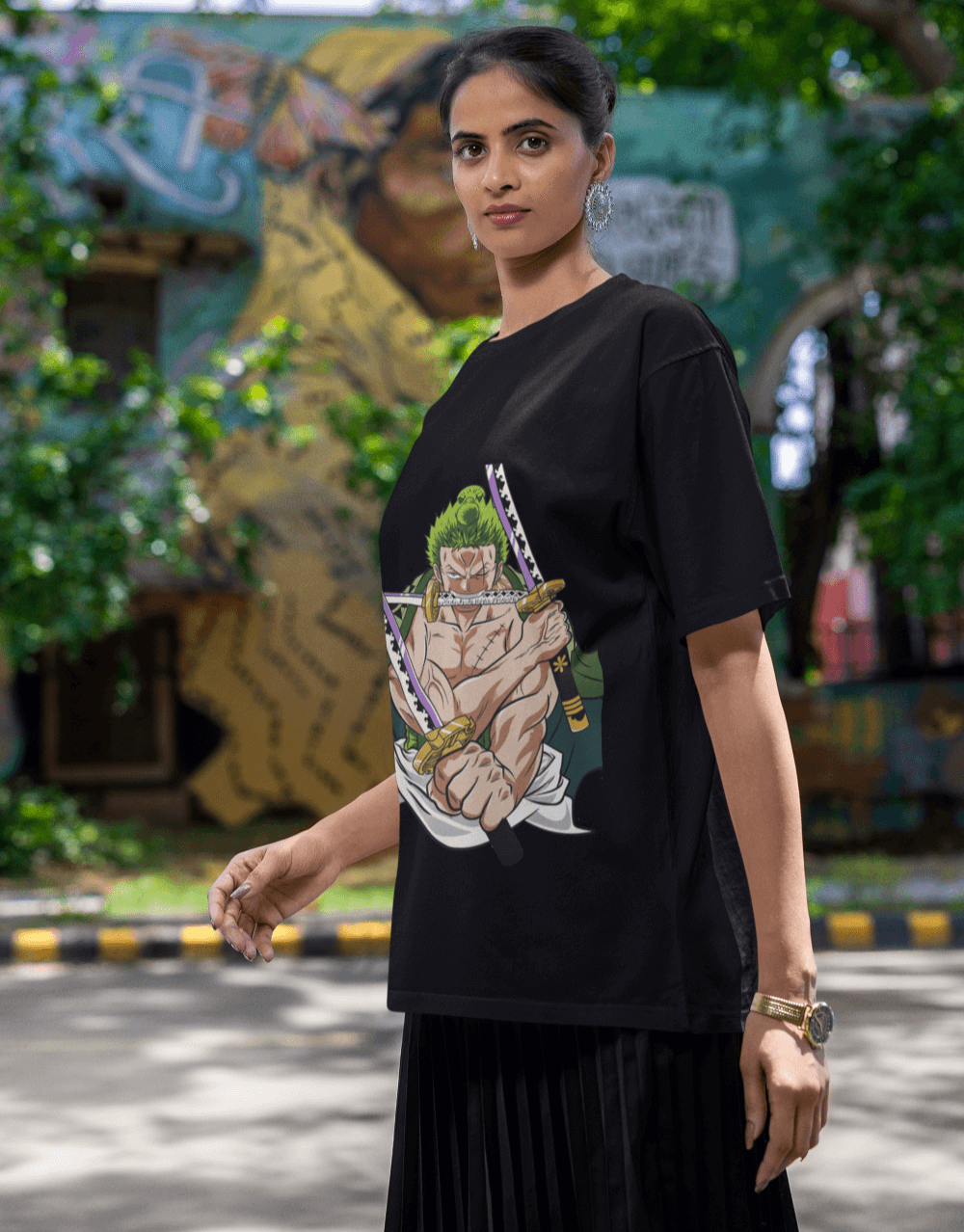 One Piece - Wano Zoro Version Black Female Mock up 3