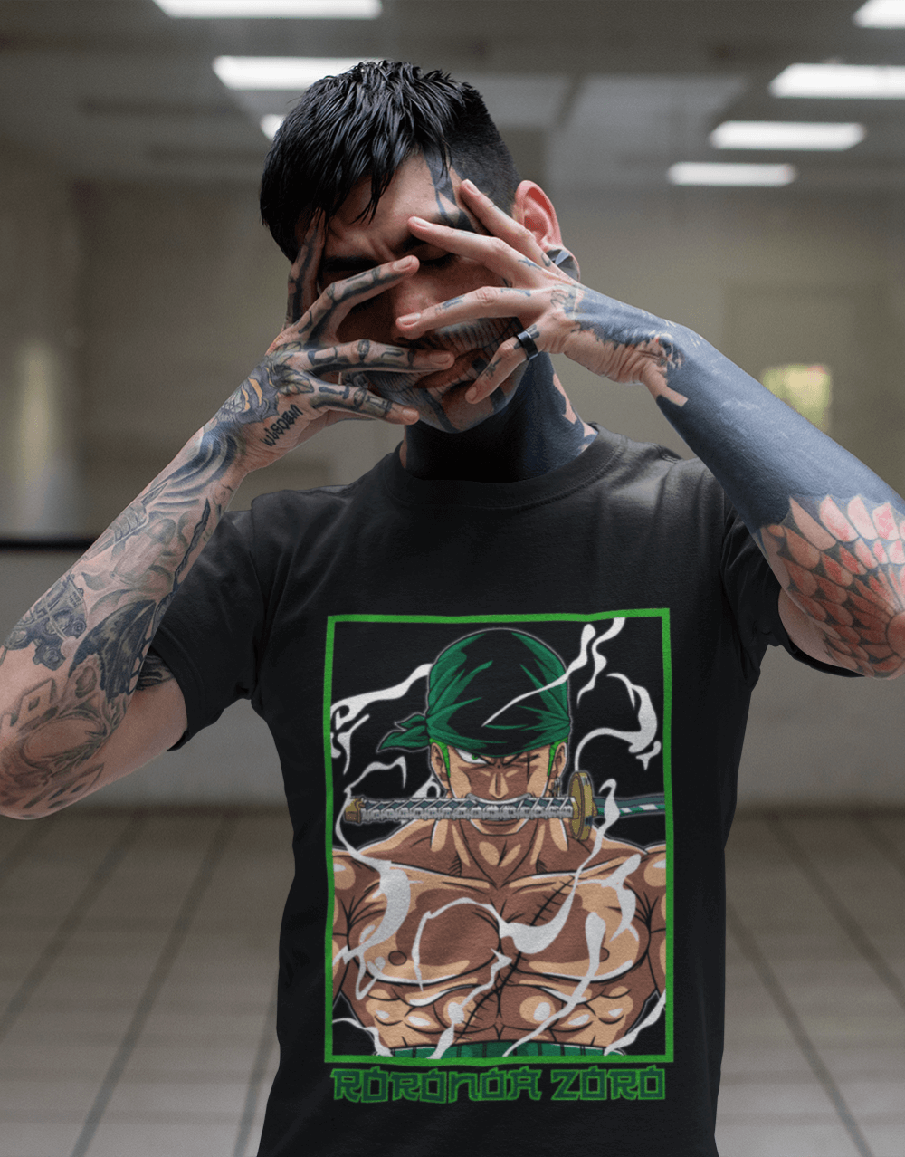 One Piece - Zoro in action Mock up 1