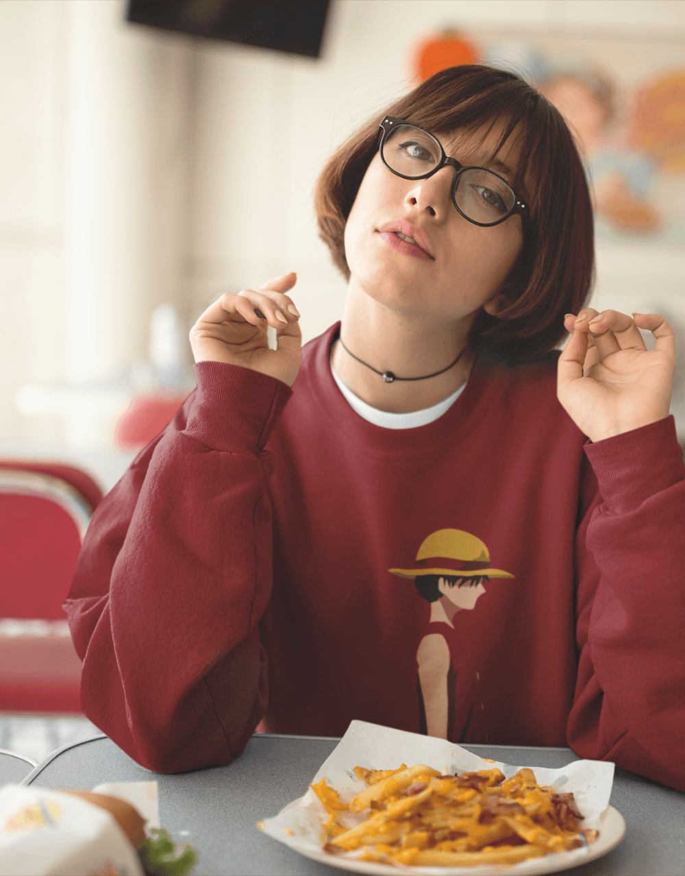 One Piece - Monkey D. Luffy - Minimalist Collection Female Mock up 3