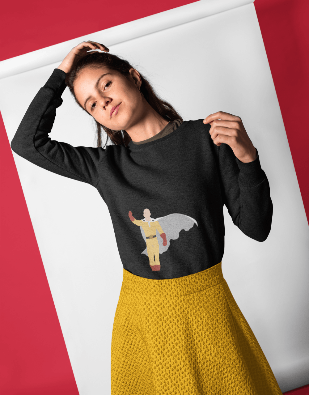 One Punch Man - Saitama Pose - Minimalist Collection Female Mock up 1 (1)